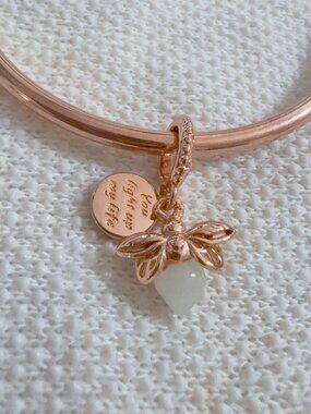 Rose Gold Firefly Charm For Pandora Bracelet Necklace